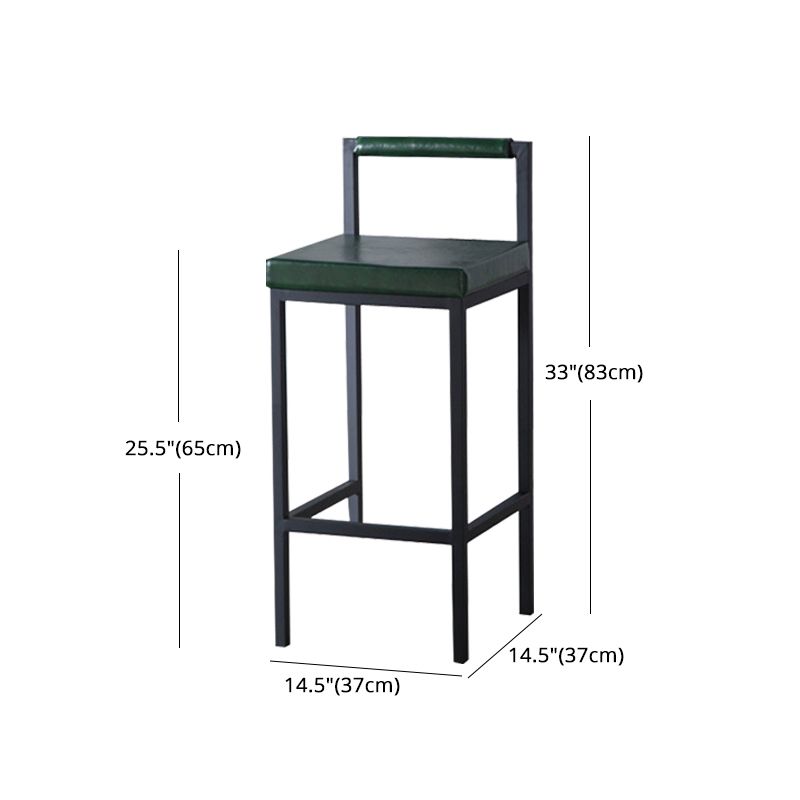 Industrieel groen gestoffeerde Barstool Indoor Distressed Tall Stool met vierkante stoel