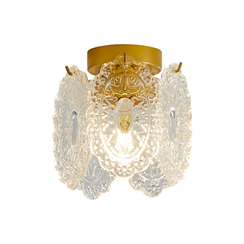 Modern Flush Mount Light Simple Flush Mount Ceiling Light Fixture with Glass Shade
