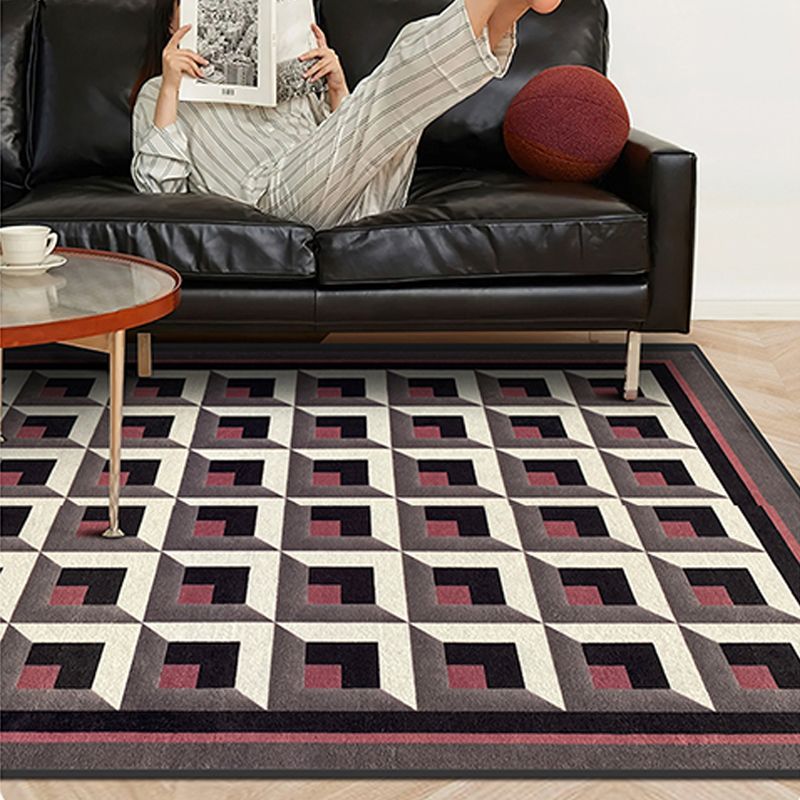 Groen geometrisch patroon tapijt Modern polyester gebied Rug vlekbestendig vloerkleed voor woonkamer