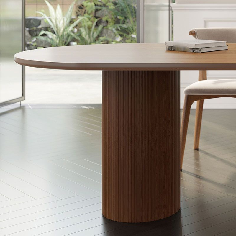 Solid Wood Top Dining Table Modern Dining Table with 4 Pine Wood Legs