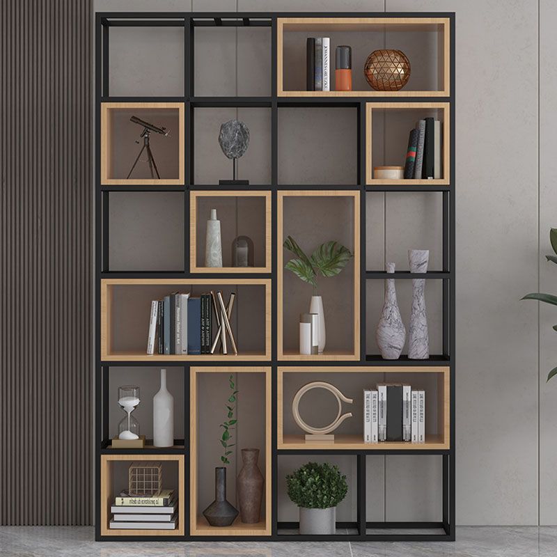 Geometric Shelf Bookcase Contemporary Metal Bookcase for Office