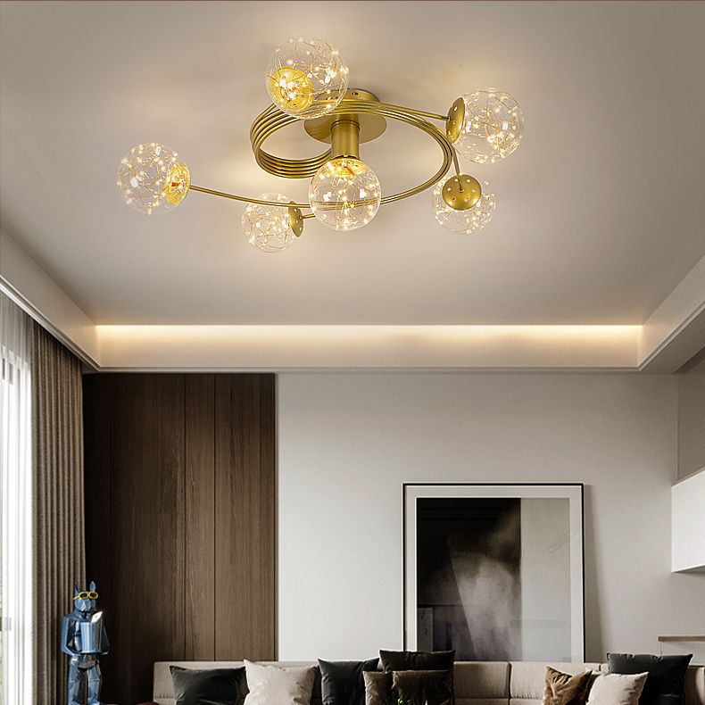 Contemporáneos de la esfera de la esfera de al ras Luces de montaje de altura de vidrio en oro