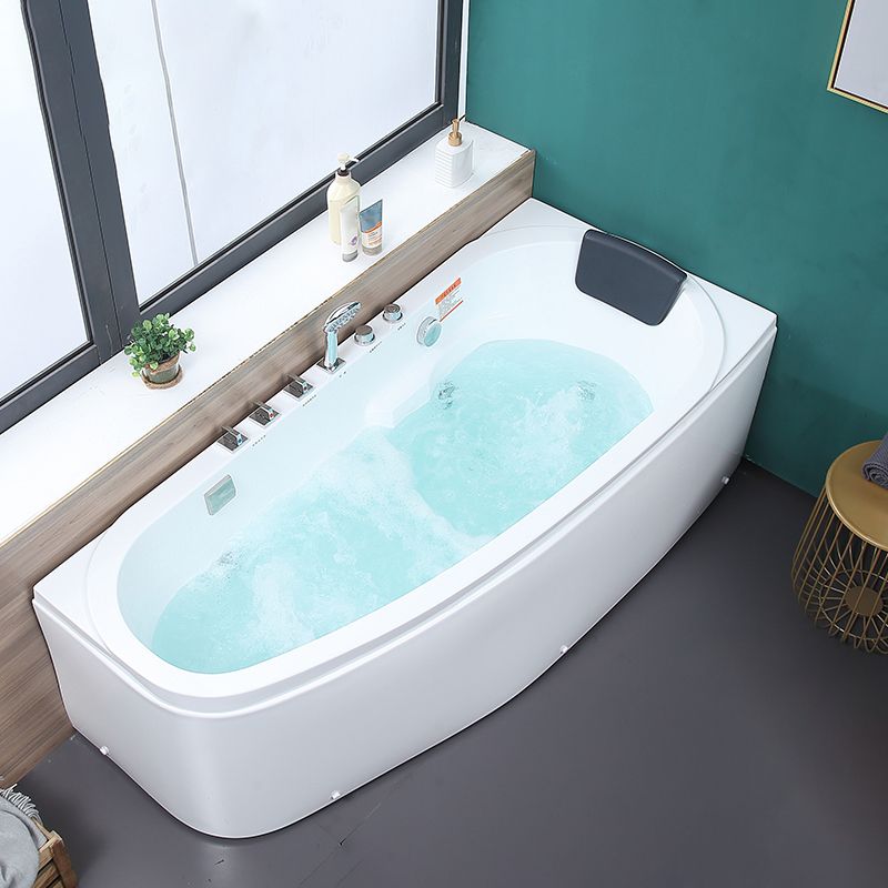 Modern Free Form Bathtub with Drain and Overflow Trim Acrylic Bath