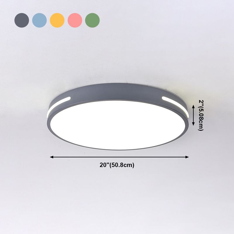 Plafonnier LED en fer laqué dans un style moderne et concis, plafonnier circulaire en acrylique en forme de macaron