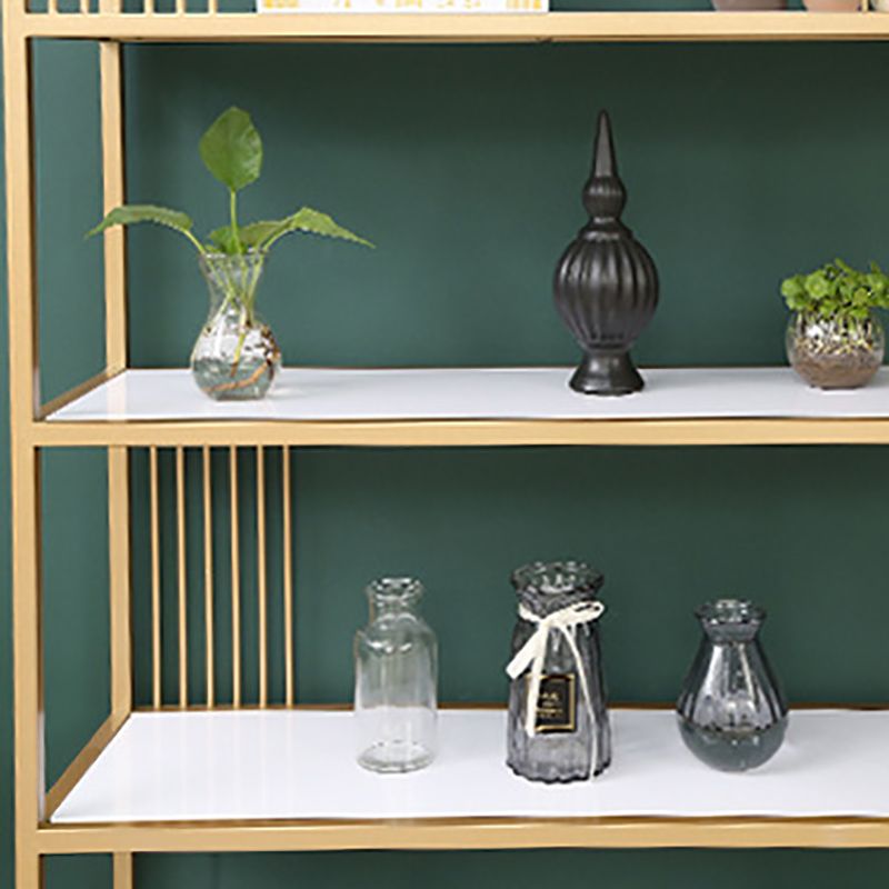 Gold Metal Shelf Bookcase Glam Open Shelf Shelves Included Bookcase Vertical