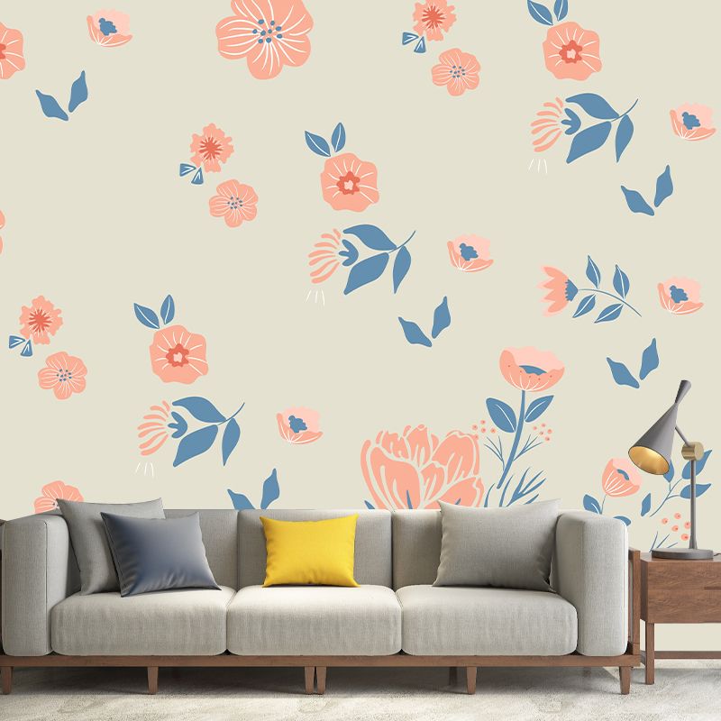 Tropical Plant Mural Mildew Resistant Wallpaper for Wall Decor