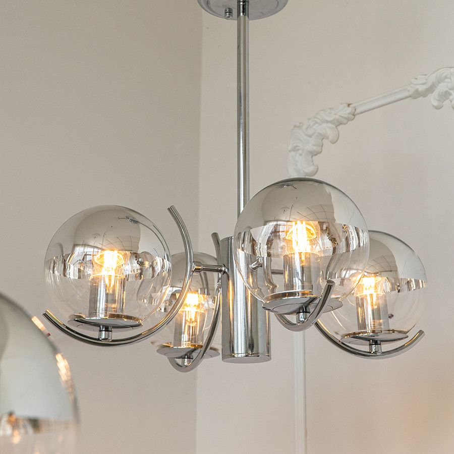 Metal Chandelier Light Fixtures Modern Multi-Head Globe Pendant Lamps for Living Room