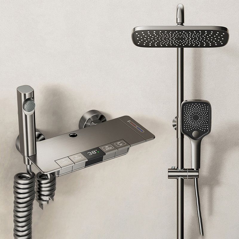Modern Shower Trim Brass Adjustable Spray Pattern Thermostatic Shower Set