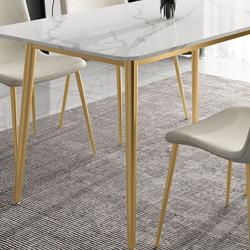 Glossy White Glam Dinette Table Set 1/2/5/7 Pieces Dining Set with Leather Chairs