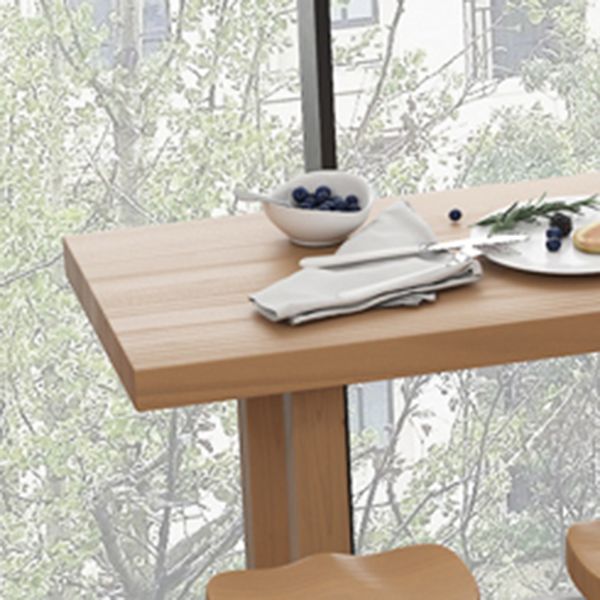 Modern Rectangular Pub Table Set 1/5 Pieces Wooden Counter Table with Backless High Stools