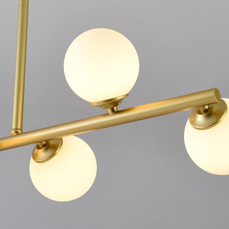 Modern Simple Dining Chandelier Light Round Glass Shade Pendant Light for Dining Room