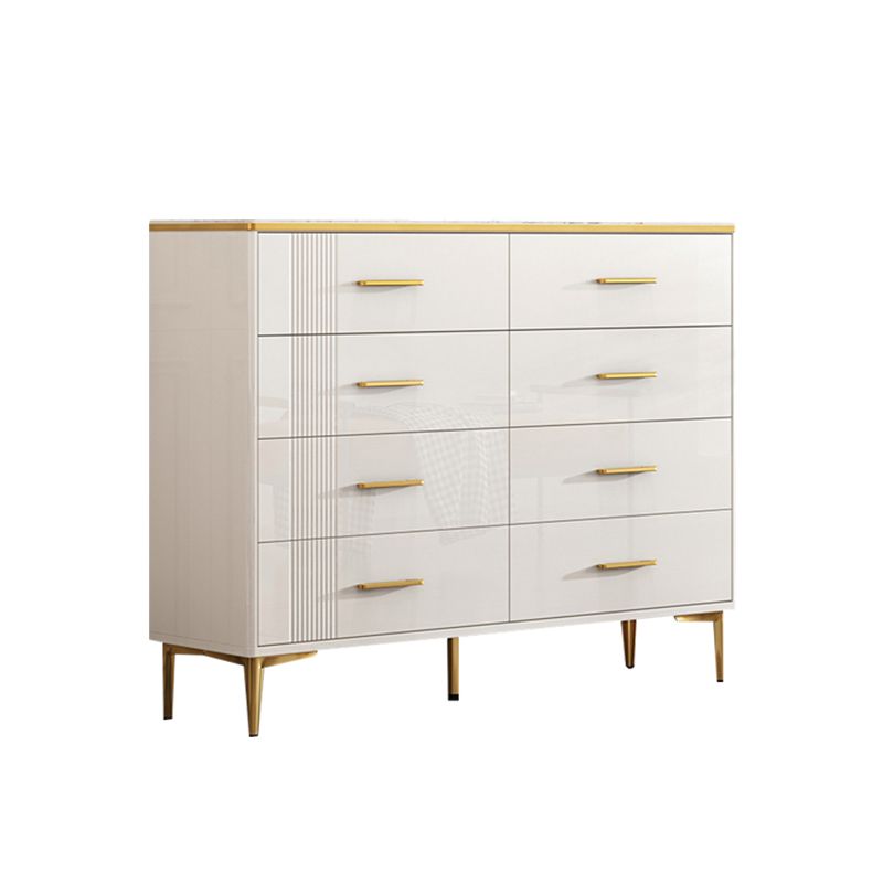 Glam Stone Storage Chest Bedroom 11.8" Wide Chest in White with Drawers