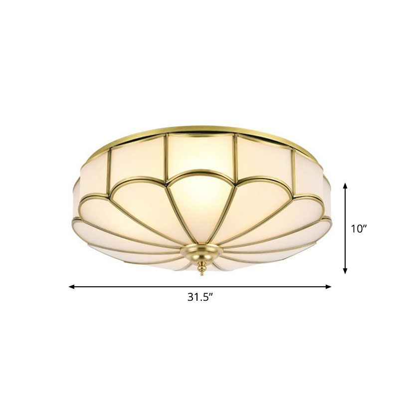 Scalloped Flush Ceiling Light Minimaliste White Glass Flush Mount Lighting Fixture