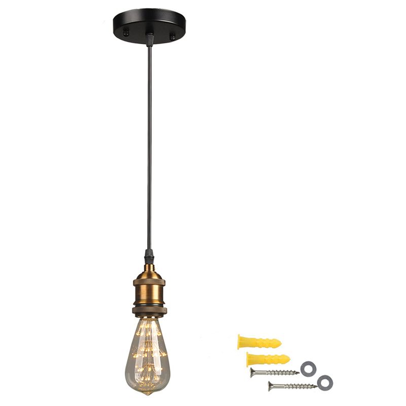 Lampada in metallo aperto Accogliente Accogliente Farmhouse Style Hanging Lampada in nero