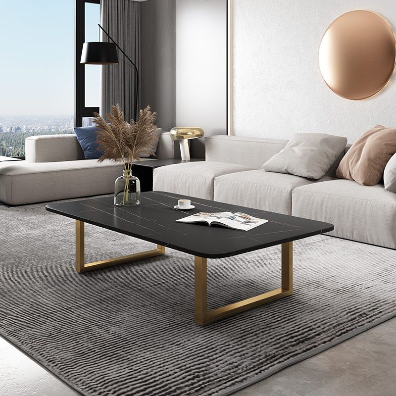Glam Frame Coffee Table Rectangle Slate Top Coffee Cocktail Table