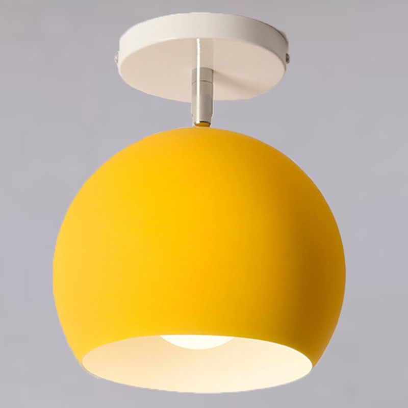 Dome Semi Flush Mount Licht Macaron Metal Ceiling Light Armaturen voor Living Room