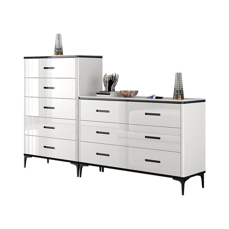 Contemporary Bedroom Storage Chest Stone White Chest with Drawers