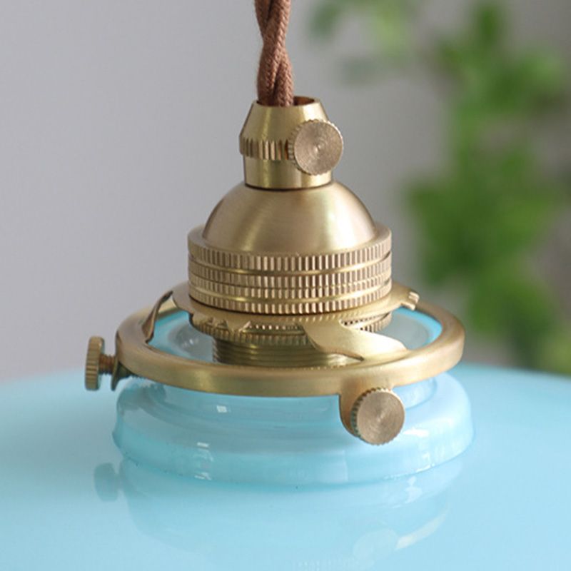 Vintage Glass Hanging Pendant Light 1-Light Drop Pendant for Dining Room