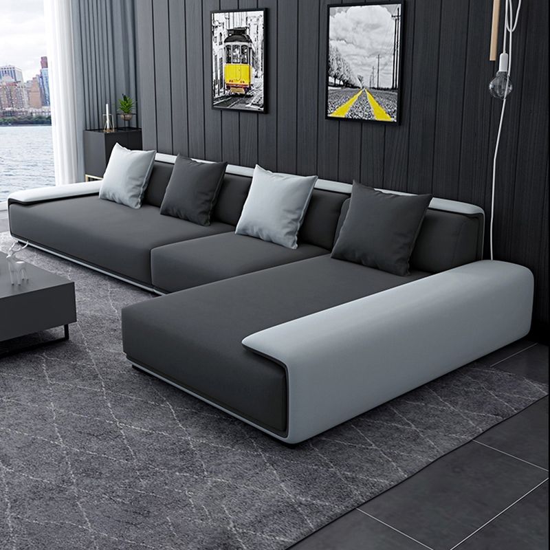 Scandinavian Velvet 3/4-seat Sectional Pillow Top Arm Sectional