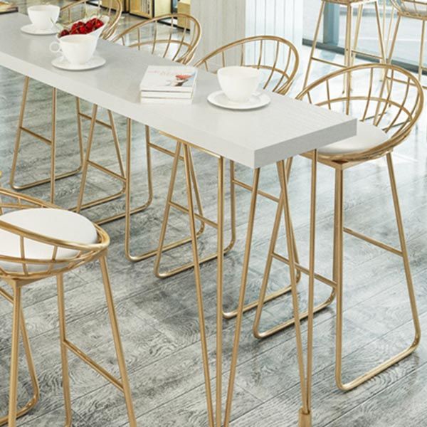 Glam Bar Table Set 1/2/5/9 Pieces Rectangle Bistro Set in White and Gold