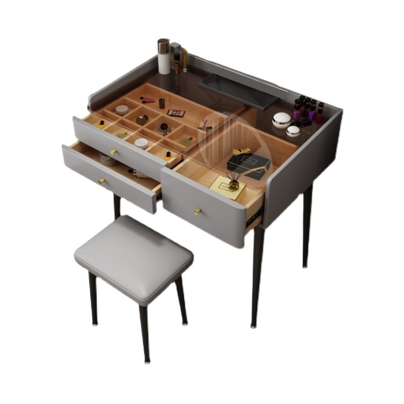 Modern Solid Wood Vanity Dressing Table 3 Drawer Makeup Vanity Set