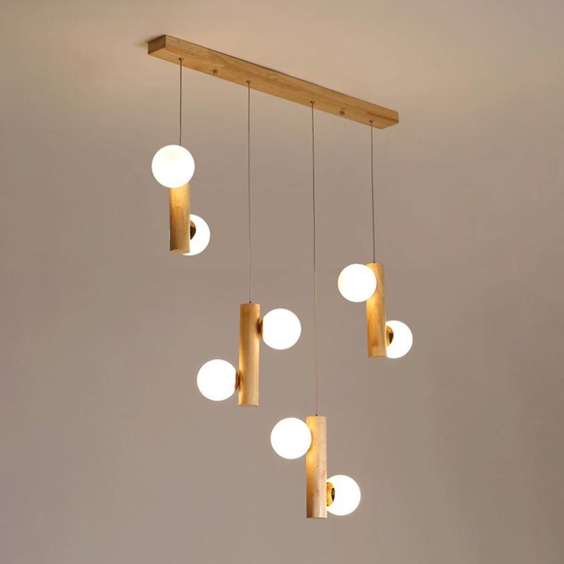 Modern Style Linear Hanging Island Lights White Glass Pendant Light Fixtures