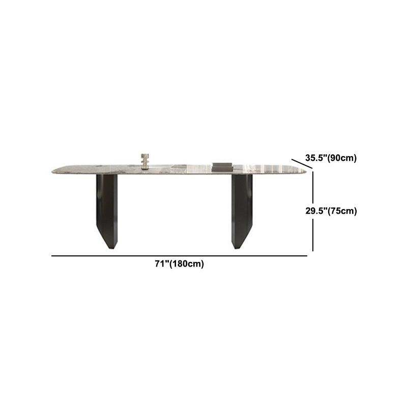 Modern Dining Set Stone 1/4/5/7 Pieces Dining Table with Leather Chairs for Indoor