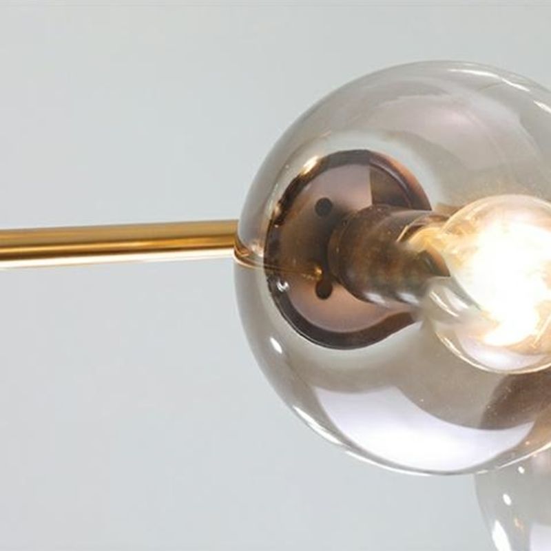 Lámparas colgantes de restaurantes múltiples de Gold Island Chandelier con sombra de vidrio de globo