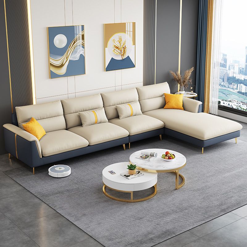 Folding Armrest Cushioning Backrest Sofa Bed White Imitation Leather Solid Wood Frame Sofa