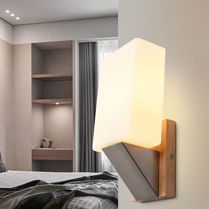 Modern Style Rectangular Wall Light Sconces Wood 1 Light Wall Lighting Ideas