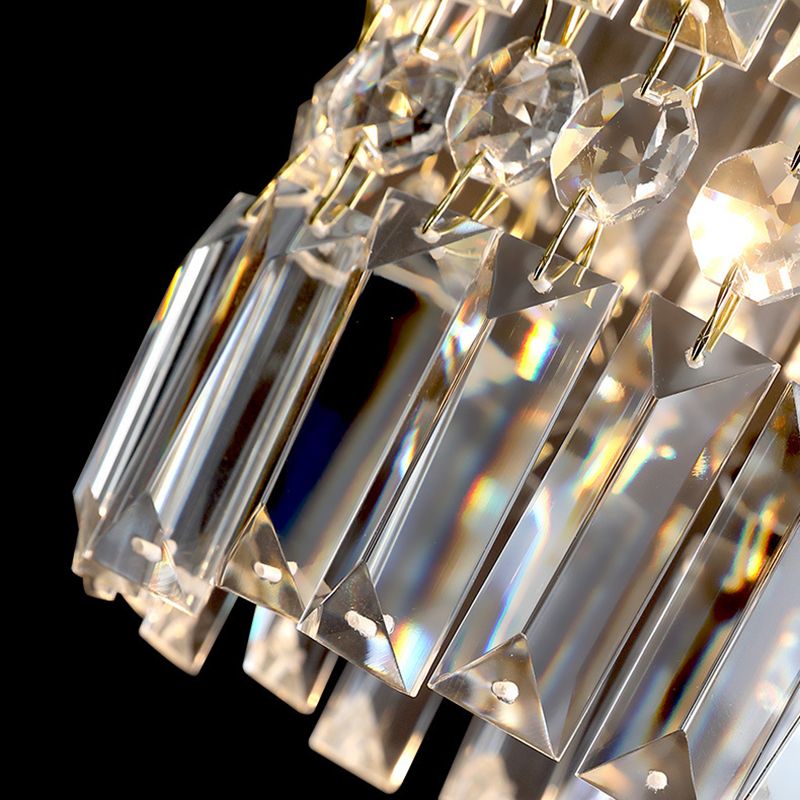 3 luces Cilíndricas de cristal de la isla de cristal 26.7 "de ancho de ancho de iluminación de latón de estilo nórdico para comedor