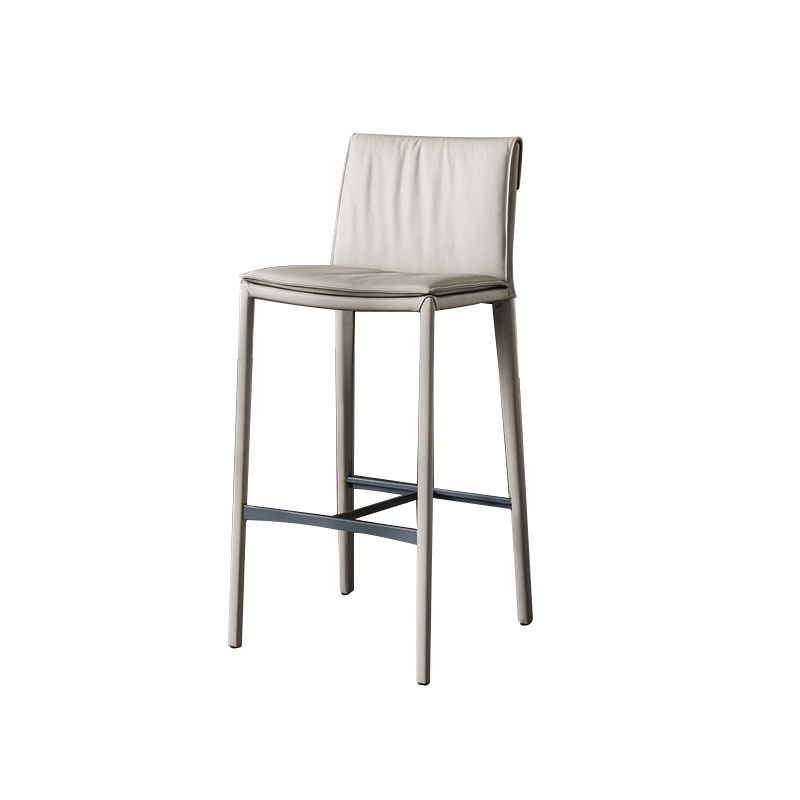 Nordic Style Metal Bar Stool Rectangle Leather Bar Stools for Living Room