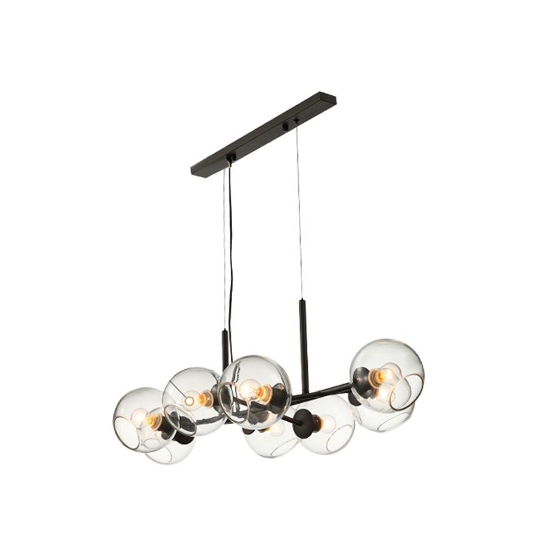 Lámpara de araña de comedor moderno nórdico techo de techo de techo de vidrio simple para cocina