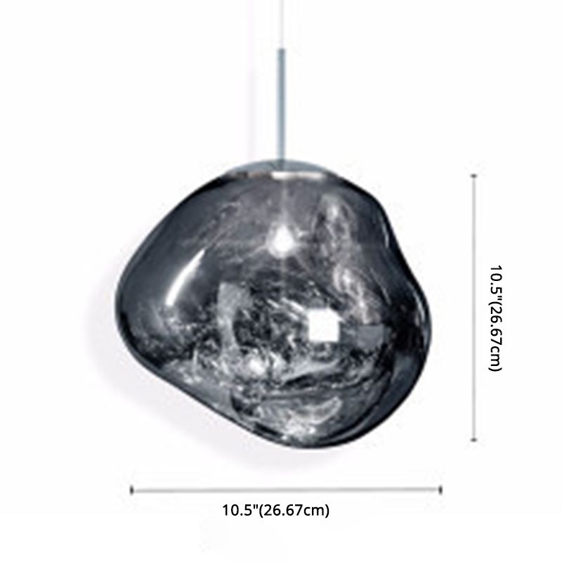 Irregular Lava Glass Shade Hanging Light Minimalist Art Decorative Drop Pendant Lamp for Restaurant