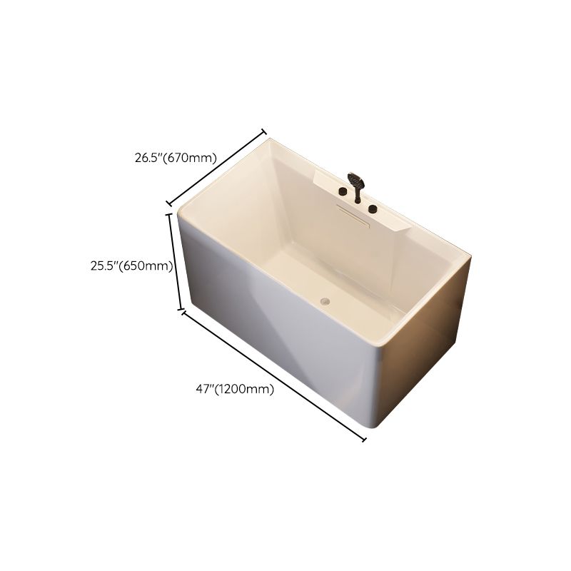 Contemporary Whirlpool / Soaking Bathtub Acrylic Rectangle Back to Wall Bathtub