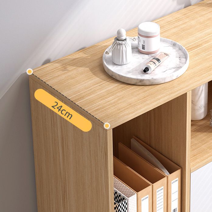 Engineered Wood Shelf Bookcase With Cabinets Rectangular Bookshelf