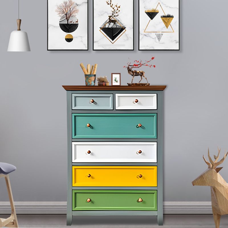 Vertical Nautical Wooden Storage Chest Bedroom Chest with Drawers