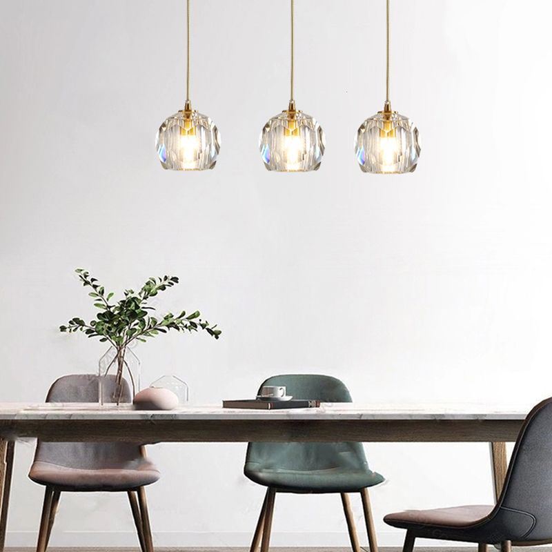 1 suspension géométrique légère pendentif de style moderne lampe à suspension en cristal