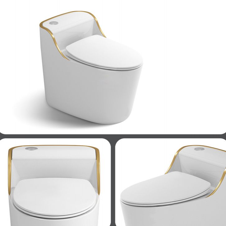 Modern Toilet Bowl Siphon Jet Toilet with Slow Close Seat for Bathroom