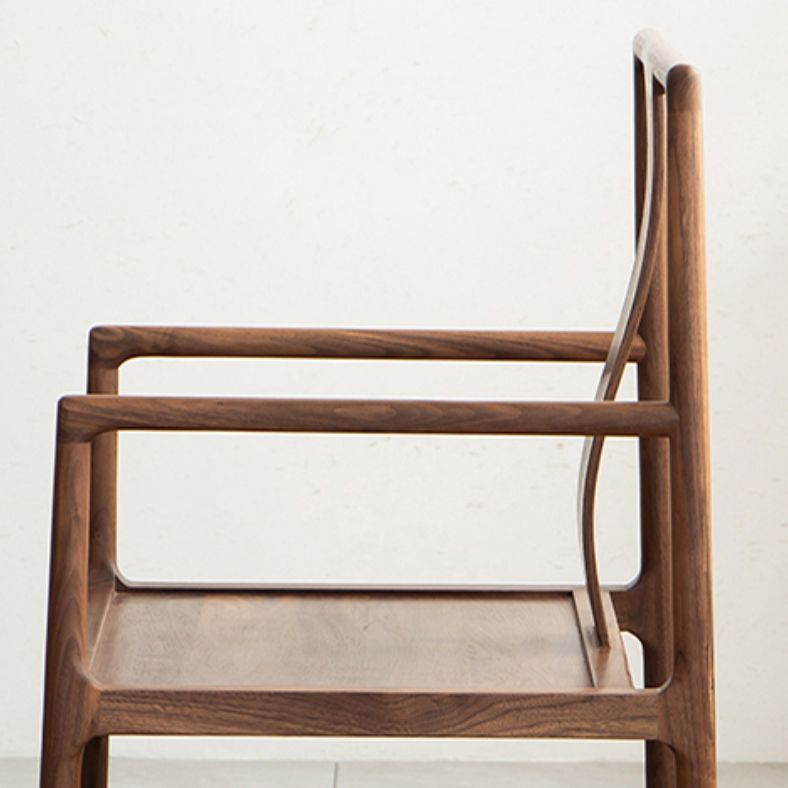 Traditional Style Dining Chair Solid Wood Arm High Back Chair for Home