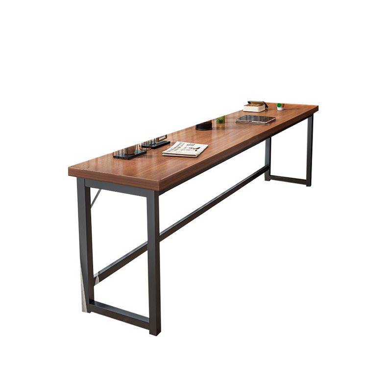 Industrial Style Bistro Bar Table Wooden Rectangle Metal Base Bar Table