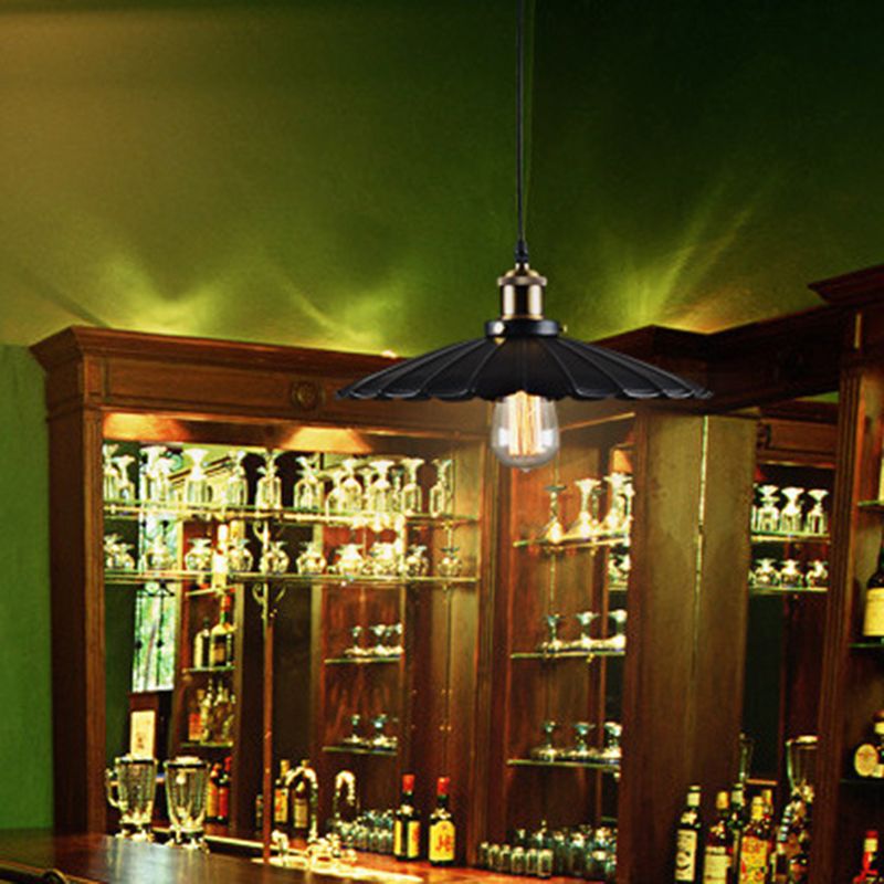 Lámpara colgante de hierro forjado de un solo colgante de color colgante industrial para cafetería para cafetería