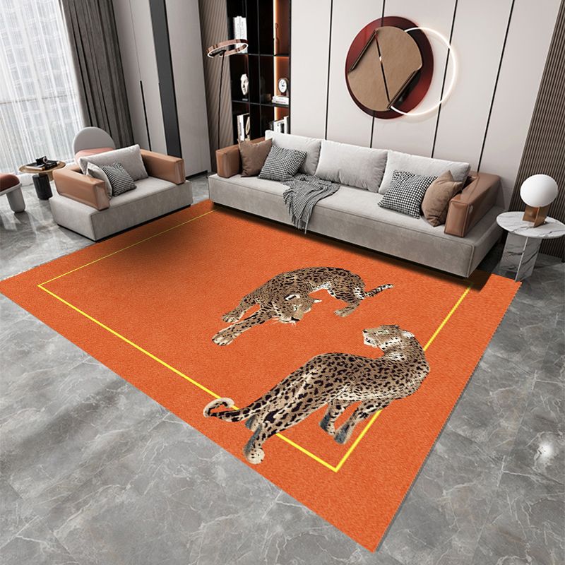 Luxurious Contemporary Indoor Rug Trendy Animals Pattern Area Carpet Nylon Washable Rug for Living Room