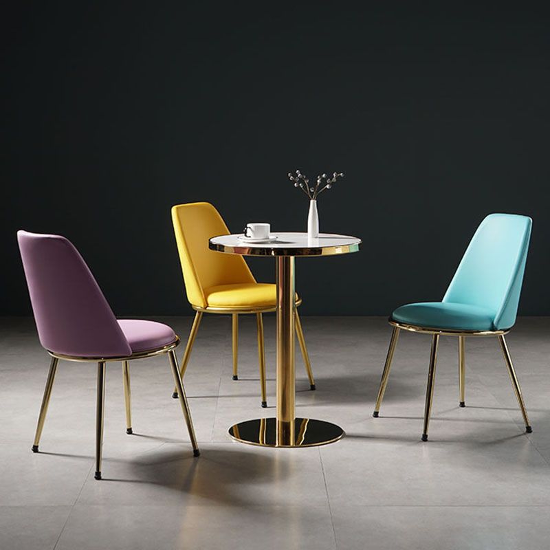 Sillas de comedor de estilo nórdico, silla sin brazos de cocina con patas de metal