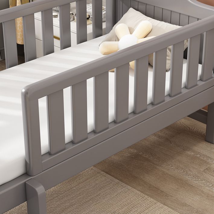 Scandinavian Washed Natural Baby Crib Solid Wood with Guardrail