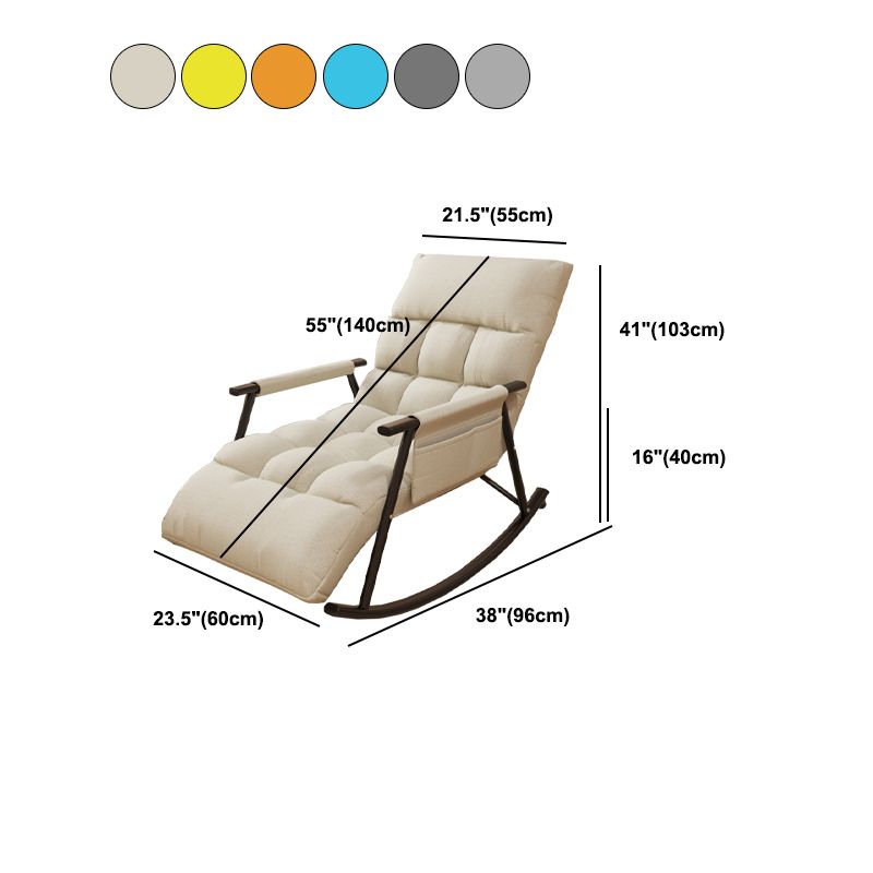 Contemporary Rocking Chair Wing Back Rocker Chair with Seat Cushion