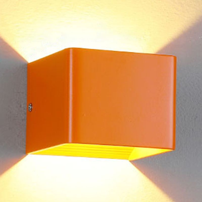 Modern Style Square Shape Wall Sconce Metal 2 Light Sconces for Corridor