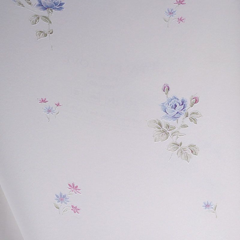 Dense Flower Pattern Wallpaper in Soft Color, Minimalist Wall Art for Guest Room