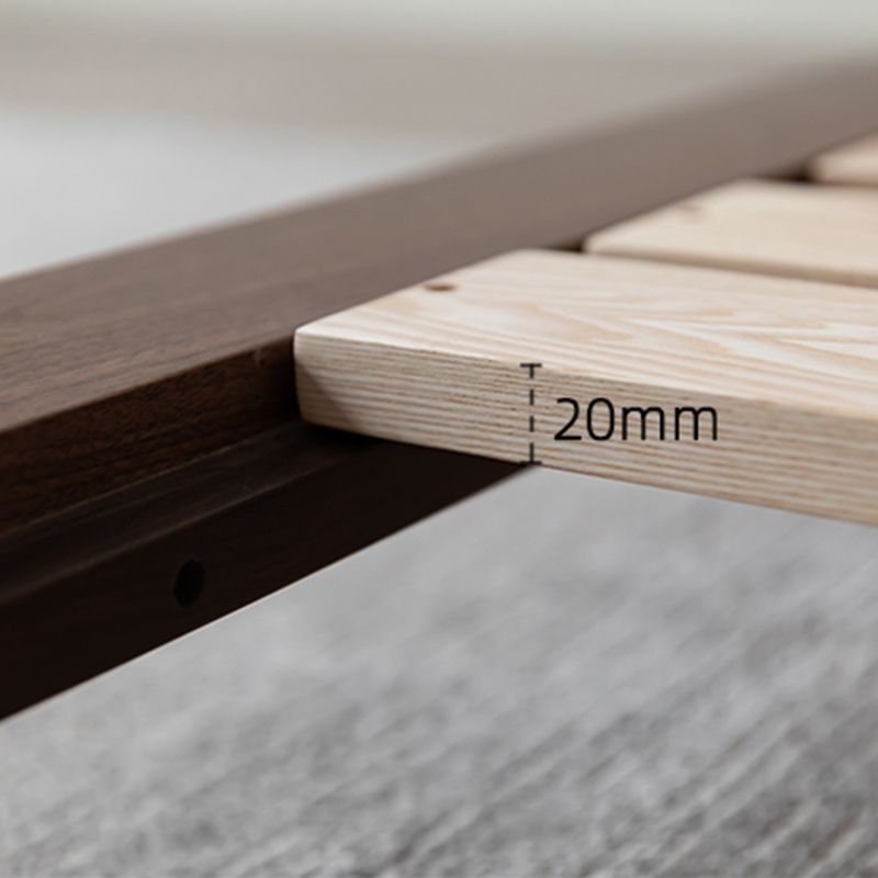 Solid Wood Standard Bed Tropical Rectangular Panel Bed with Headboard