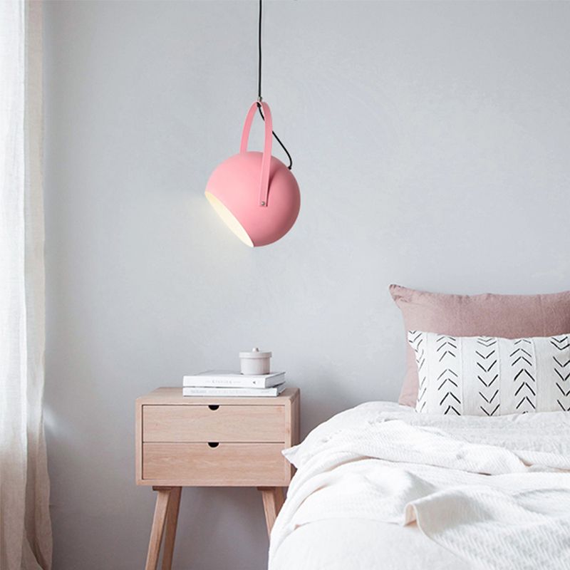 1 Head Globe Pendant Light Rotatable Macaron Loft Metal Hanging Light für Wohnzimmer